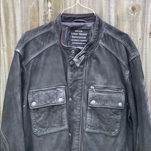 Men’s leather coat jacket, lucky brand NWOT xxl